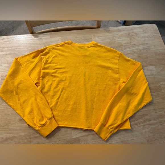 DAYDREAMER Rolling Stones Tongues Tee Crop Long Sleeved Gold Yellow Size… - Picture 3 of 7